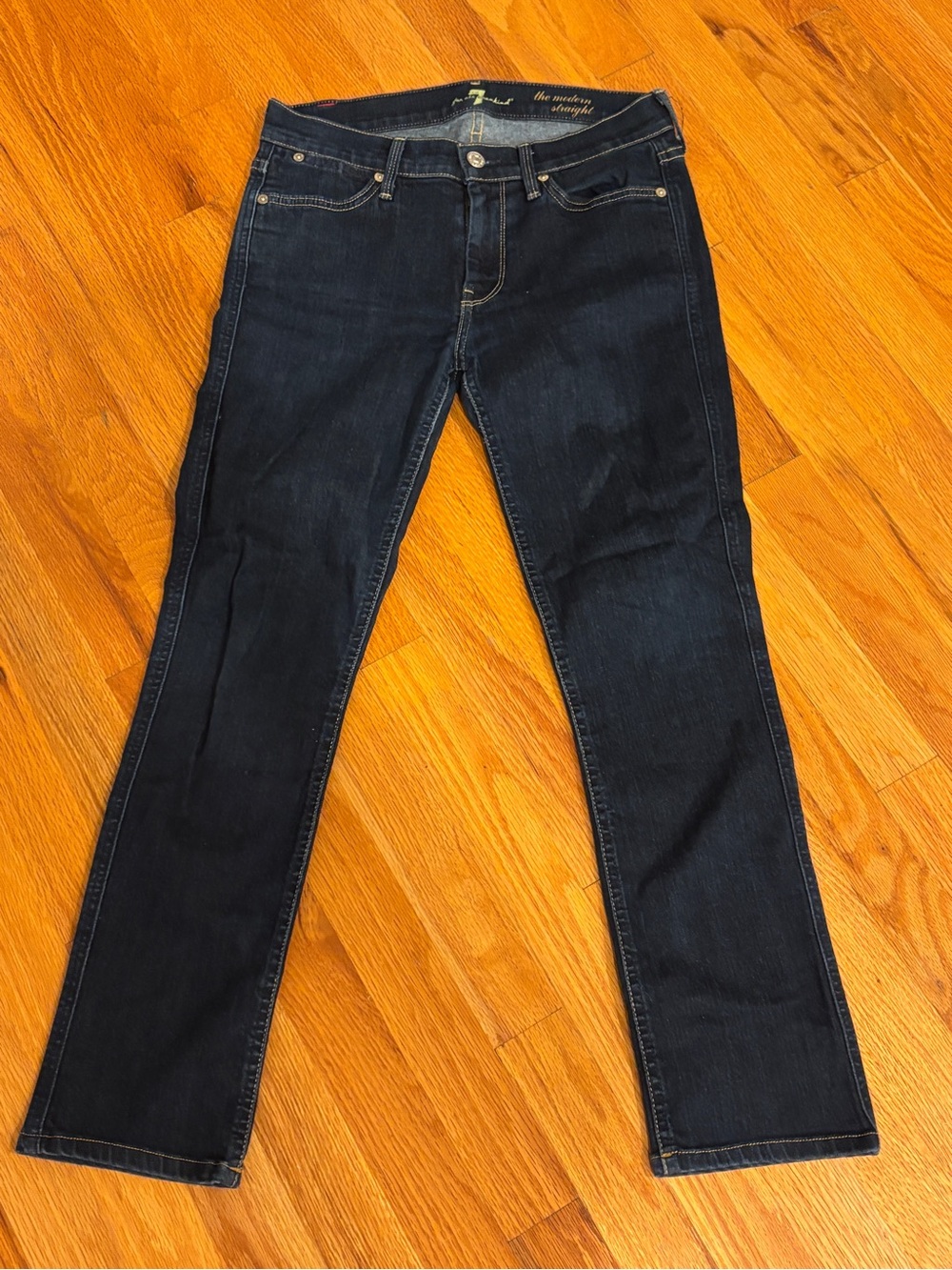 7 Seven for All Mankind Modern Straight Leg Jeans - 28 - Dark Wash